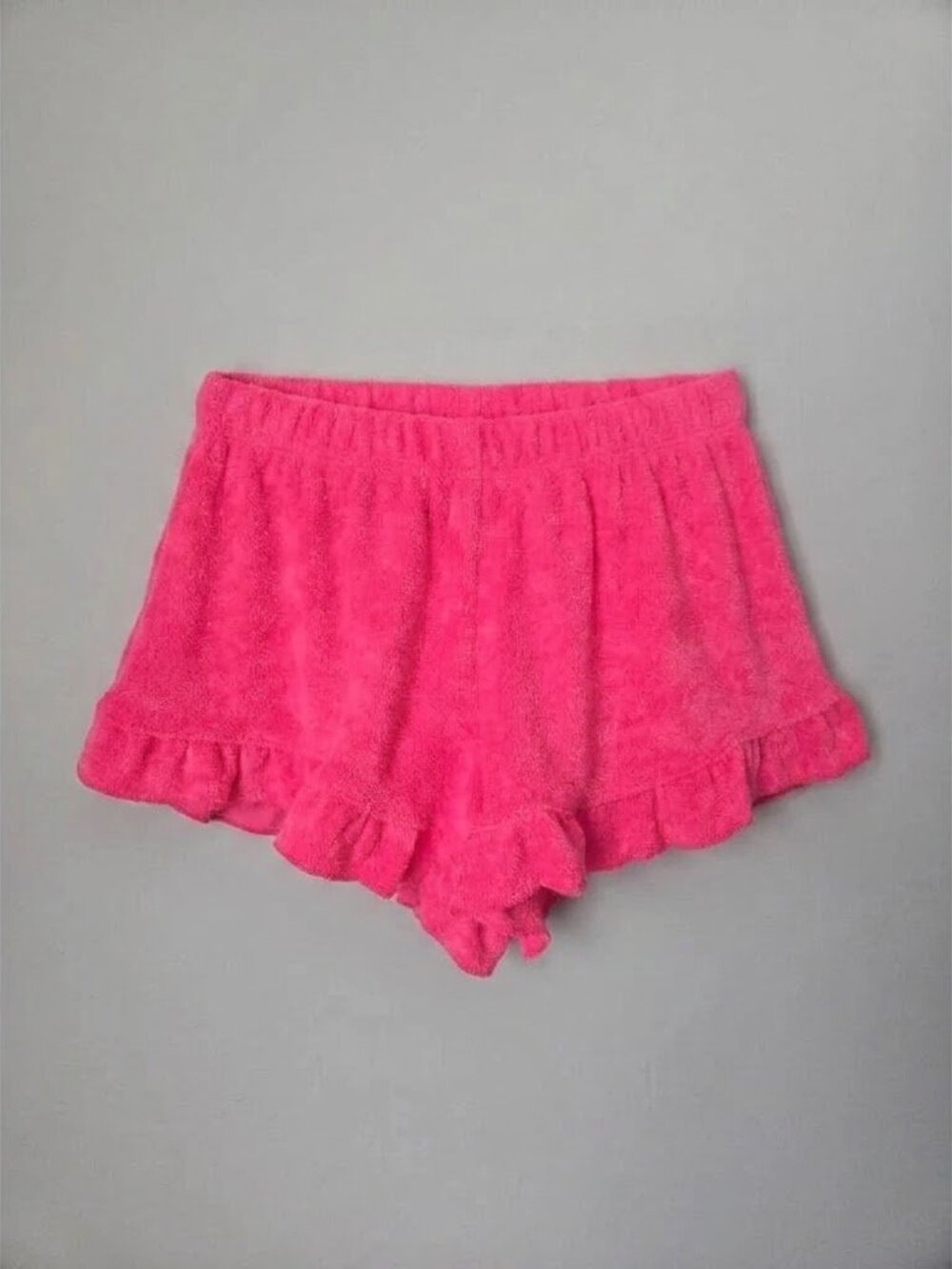 Iscream Hot Pink Terry Ruffle Girls Shorts. Size 10-12. NWT
